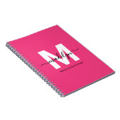 Carnet Monogramme Rose Personnalisé (Côté Droit)