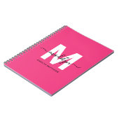 Carnet Monogramme Rose Personnalisé (Côté gauche)
