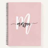 Carnet Monogramme rose - Retour de la fille à l'école (Devant)