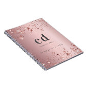Carnet Monogramme rose roux rose étoile (Côté Droit)