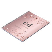 Carnet Monogramme rose roux rose étoile (Côté gauche)