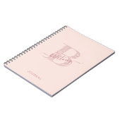 Carnet Monogramme rose Rustique Chic Personnalisé (Côté gauche)