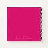Carnet Monogramme rose simple minimal Nom Mon petit pince (Dos)