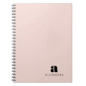 Carnet Monogramme rose vierge moderne Nom Photo (Devant)