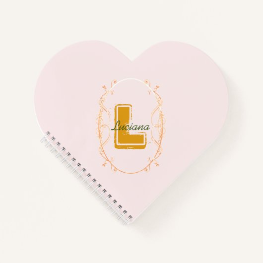 Carnet Monogramme rose vierge simple féminin moderne (Devant)