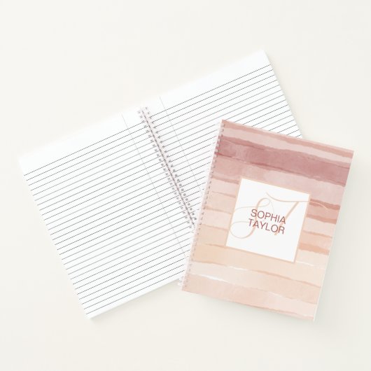 Carnet Monogramme rose vif pour fille Personnalisé Votre (Intérieur)