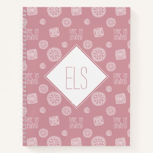 Carnet Monogramme rose vif Temps pour dévier Crochet (Devant)