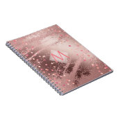 Carnet Monogramme ROSEGOLD Métallurgie Foil Confetti Look (Côté Droit)