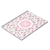 Carnet Monogramme Roses roses roses romantiques Joli Moti (Côté gauche)