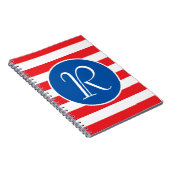 Carnet Monogramme rouge blanc et bleu (Côté Droit)