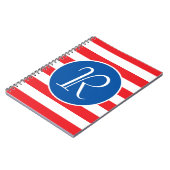 Carnet Monogramme rouge blanc et bleu (Côté gauche)