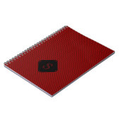 Carnet Monogramme rouge et noir de fines bandes verticale (Côté gauche)
