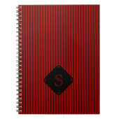 Carnet Monogramme rouge et noir de fines bandes verticale (Devant)