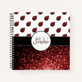 Carnet Monogramme rouge foncé coccinelle faux parties sci (Devant)