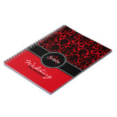 Carnet Monogramme Rouge noir blanc Mariage damassé Planne (Côté gauche)