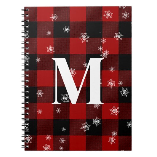 Carnet Monogramme rouge Plaid & Snowflics Premier hiver (Devant)