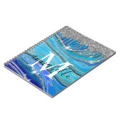 Carnet Monogramme Royal Bleu Et Argent (Côté gauche)