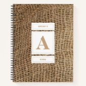 Carnet Monogramme Russe de Burlap initial (Devant)