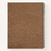 Carnet Monogramme Rustique Brown Lin Élégant Script (Dos)