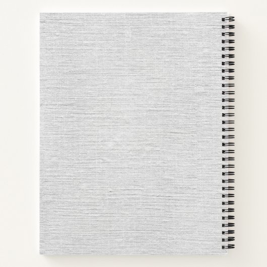 Carnet Monogramme Rustique Gris Linge Élégant Script (Dos)