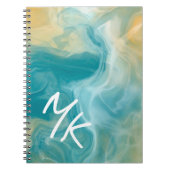 Carnet Monogramme Sandy Brown Ocean Blue Fluid Art (Devant)