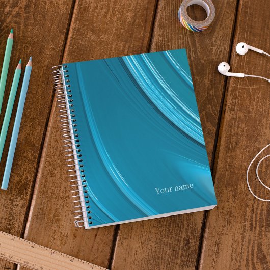 Carnet Monogramme sarcelle abstrait