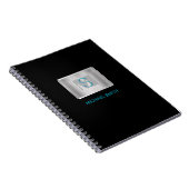 Carnet Monogramme sarcelle et gris, nom, argent brossé, n (Côté Droit)
