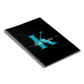 Carnet Monogramme sarcelle noir (Côté Droit)