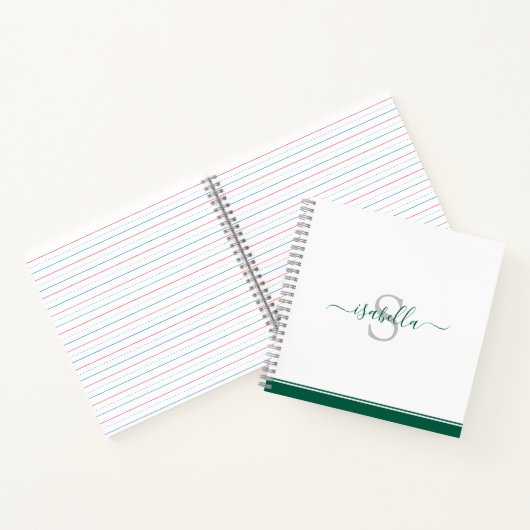 Carnet Monogramme Script Emerald Green (Intérieur)