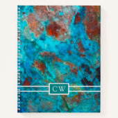 Carnet Monogramme | Shattuckite bleue (Devant)