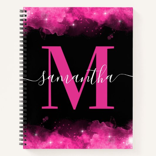 Carnet Monogramme Signature Céleste Rose (Devant)