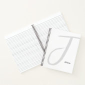 Carnet Monogramme simple blanc et gris (Intérieur)