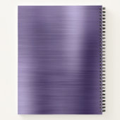 Carnet Monogramme simple brossé métallique violet moderne (Dos)
