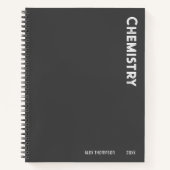 Carnet Monogramme simple Chimie gris foncé (Devant)