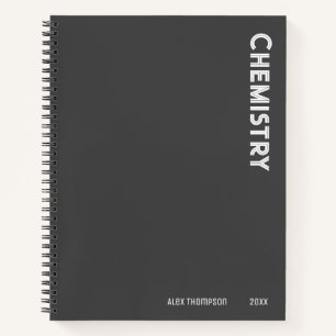 Carnet Monogramme simple Chimie gris foncé