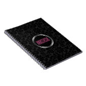 Carnet Monogramme simple noir Damask (Côté Droit)