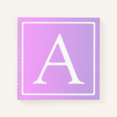 Carnet Monogramme simple | Ombre subtil rose/violet (Devant)