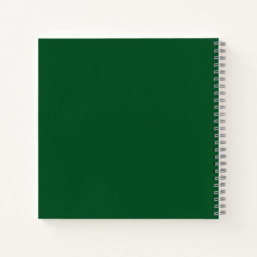 Carnet monogramme simple vert foncé (Dos)