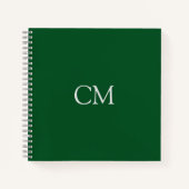 Carnet monogramme simple vert foncé (Devant)