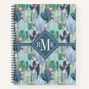 Carnet Monogramme Soft Patel Cactus Motif