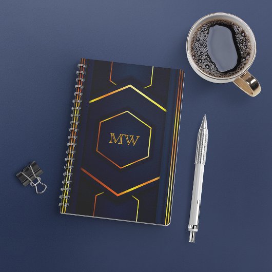 Carnet Monogramme stylé géométrique moderne