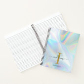 Carnet Monogramme stylisé holographique nom initial perso (Intérieur)