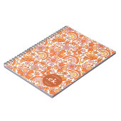 Carnet Monogramme super Retro Orange Florals (Côté gauche)