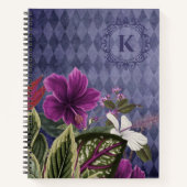 Carnet Monogramme sur mesure Tropical Floral (Devant)