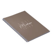 Carnet Monogramme Taupe Minimaliste Moderne (Côté Droit)