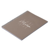 Carnet Monogramme Taupe Minimaliste Moderne (Côté gauche)