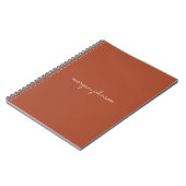 Carnet Monogramme tendance | Orange brûlé + Nom du script (Côté gauche)