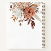 Carnet Monogramme Terracotta Florals Thanksgiving Recette (Dos)