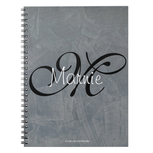 Carnet Monogramme Toscan Ardoise Faux Finition (Devant)