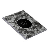 Carnet Monogramme Tourbillon de Marbre Noir et Blanc Mode (Côté Droit)